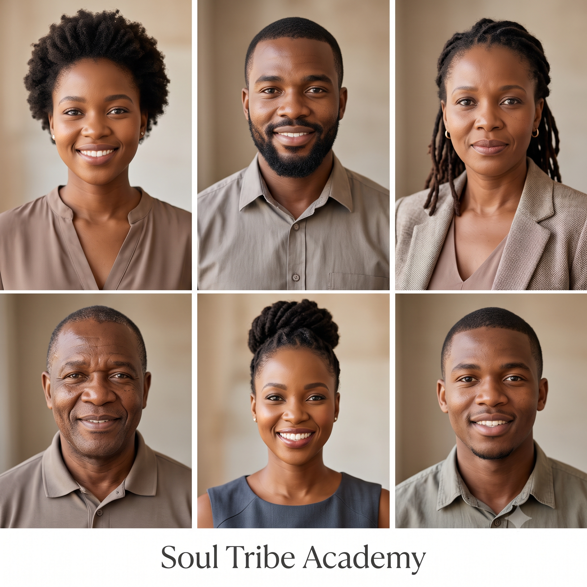 Collage of diverse Soul Tribe Academy learners and graduates
